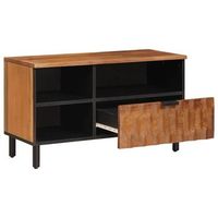 mueble de tv  mueble de salon  gabinete de tv con cajon acabado de acacia marron 80 x 33 x 46 cm