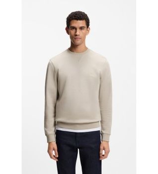 BOSS para hombre. 50509323 Sudadera Aplique logo beige (M), Casual, Algodón