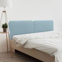 dhome cabecero tapizado liso redondeado polipiel para pared acusticos cabeceros absorbentes cabezal cama dormitorio gris claro 200cm dual