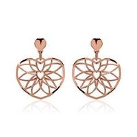 pendientes adorno de plata 925 chapada en oro rosa