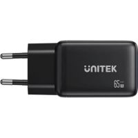 cargador usb unitek p1130abk01-eu 65w gan 3 puertos usb-a y usb-c