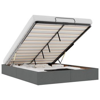 Estructura Cama Otomana Sin Colchón Tela Gris Oscuro 140x200cm Vidaxl