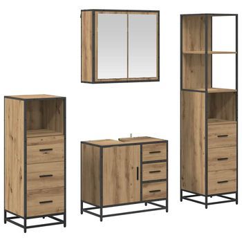 Juego De Muebles De Baño 4 Uds. Roble Artisan Vidaxl