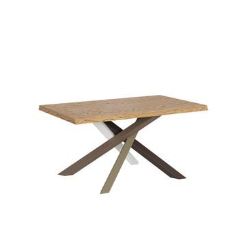 Mesa Extensible 90x140/240 Cm Versalux Patas Roble Descortezado 4/c