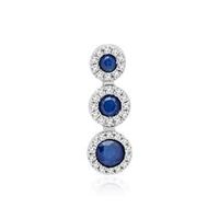 colgante oro blanco zafiros diamantes 007 ct