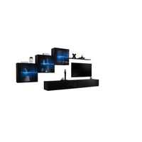 conjunto de muebles de salon switch xx diseno color negro brillante