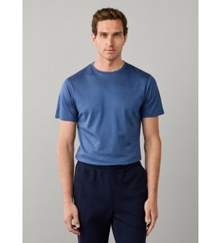 Hackett London para hombre. HM5000153 Camiseta Pique azul (XXL), Casual, Manga corta, Lyocell