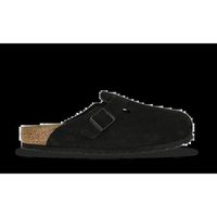 birkenstock zuecos boston soft footbed suede leather black para mujer