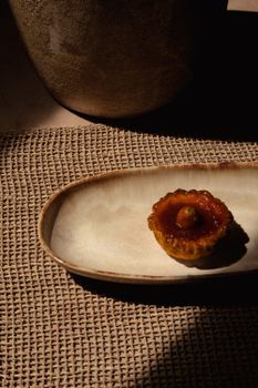 Plato de gres en blanco 24x13x3 cm
