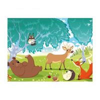 papel pintado 3d - animales del bosque verde 350x270 cm