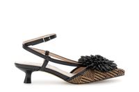 zapatos destalonados efecto rafia y accesorio floral blacktan 35