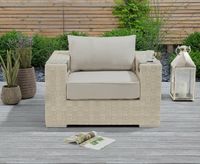 ex-display cardinal ivory and cream rattan wicker garden chair