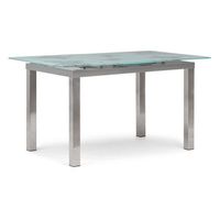 mesa de comedor de cristal templado extra grueso 140x85x75cm extensible con mecanismo automatizado
