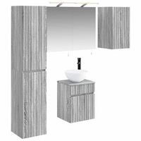 juego de muebles de bano 5 pcs sonoma gris 40 x 105 x 605 cm vidaxl