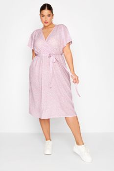 Limited Collection Vestido Cruzado Rosa De Florecillas, Mujer Curvy Y Tallas Grandes, Yours