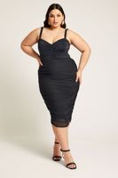 yours london falda negra malla con fruncidos mujer curvy y tallas grandes yours london