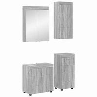 juego de muebles de bano tulum 4 uds gris sonoma vidaxl