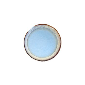 Plato llano azul en porcelana 27x27x1.6cm - lote de 6