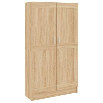 Armario De Libros Contrachapada Color Roble 82,5x30,5x150 Cm Vidaxl