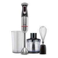 batidora de mano 1200w negra con 20 velocidades pie desmontable vaso y picadora