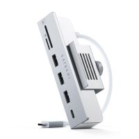 base para portatil satechi st-ucichs plata usb-c con hub y lector sd