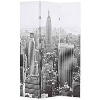 biombo divisor plegable 120x170 cm nueva york blanco y negro vidaxl