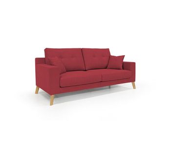 Danish sofá moderno de tela suave e impermeable 186 cm rojo