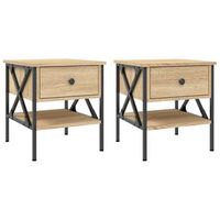 mesitas noche 2 uds madera ingenieria roble sonoma 40x42x45 cm vidaxl
