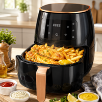 freidora de aire 45l 1400w don feliz  air fryer sin aceite con pantalla tactil digital  horno de aire multifuncion con 8 programas temperatura ajustable y temporizador  color negro