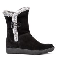 botin en serraje negro con forro de pelo sintetico