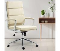 silla de oficina cleveland tela crema 65x61x107 cm