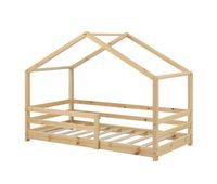 cama para ninos knatten en diseno de casa con somier madera pino 80 x 160 cm natural encasa