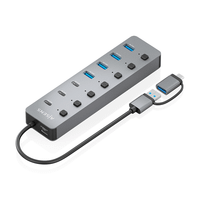 aisens hub usb3 1 gen1 usb c usb a usb c m usb a m 4xusb a h 3xusb c h 1xusb c h alim gris 30cm
