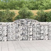 cestas de gaviones 2 piezas  gavion para piedras  gavion decorativo forma de arco hierro 300x30x100120 cm cfw668057