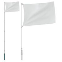 mastil de bandera telescopico aluminio plateado 55 m vidaxl
