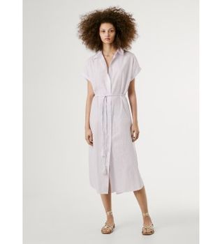 Pepe Jeans para mujer. PL953762 Vestido Linda rosa claro (M), Casual, Algodón, Manga corta