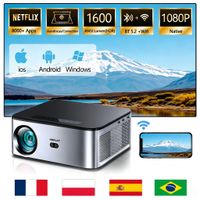 horlat nuevo proyector android 1600ansi 4k para exteriores 64gb rom full hd 1080p video 8k cine en casa enfoque automatico correccion trapezoidal wifi 5g