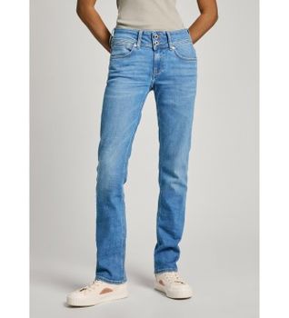 Pepe Jeans para mujer. PL204729MQ4 Jeans Slim Lw azul (28/30), Casual, Algodón, Denim, Sostenible