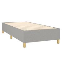 somier de laminas sobre patas estructura de cama 90x190 cm tela gris claro tdl0207161