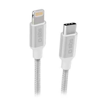 Cable SBS Lightning-USB-C 1 m Plata