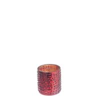 portavelas decorativo de vidrio rojo h8