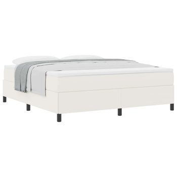 Cama Matrimonial | Cama Para Adulto | Cama Tipo Box Spring Crema 180 X 200 Cm Tela De Pana