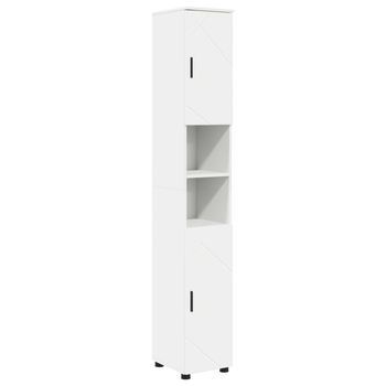 Gabinete De Baño 30 X 35 X 192 Cm Madera De Ingeniería, Metal Vidaxl