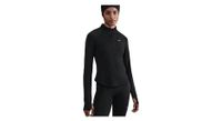 camiseta 1 4 zip nike tempo swoosh run negra  mujer