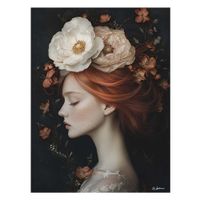 cuadro mujer con flores en pvc multicolor 60x80 cm