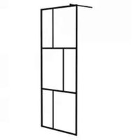 mampara de ducha accesible con vidrio templado negro 80x195 cm vidaxl