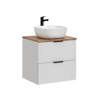 Mueble lavabo individual 60cm tableros de melamina y mdf blanco