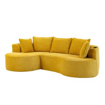 Bogesofa de pana, Amarillo   Aosom España
