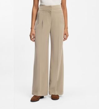 BOSS para mujer. 50558096 pantalón de vestir pierna ancha beige (32), Casual, Clásico, Poliéster