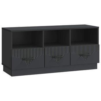 Mueble De Tv Negro 102 X 34,5 X 47 Cm Madera De Ingeniería Vidaxl